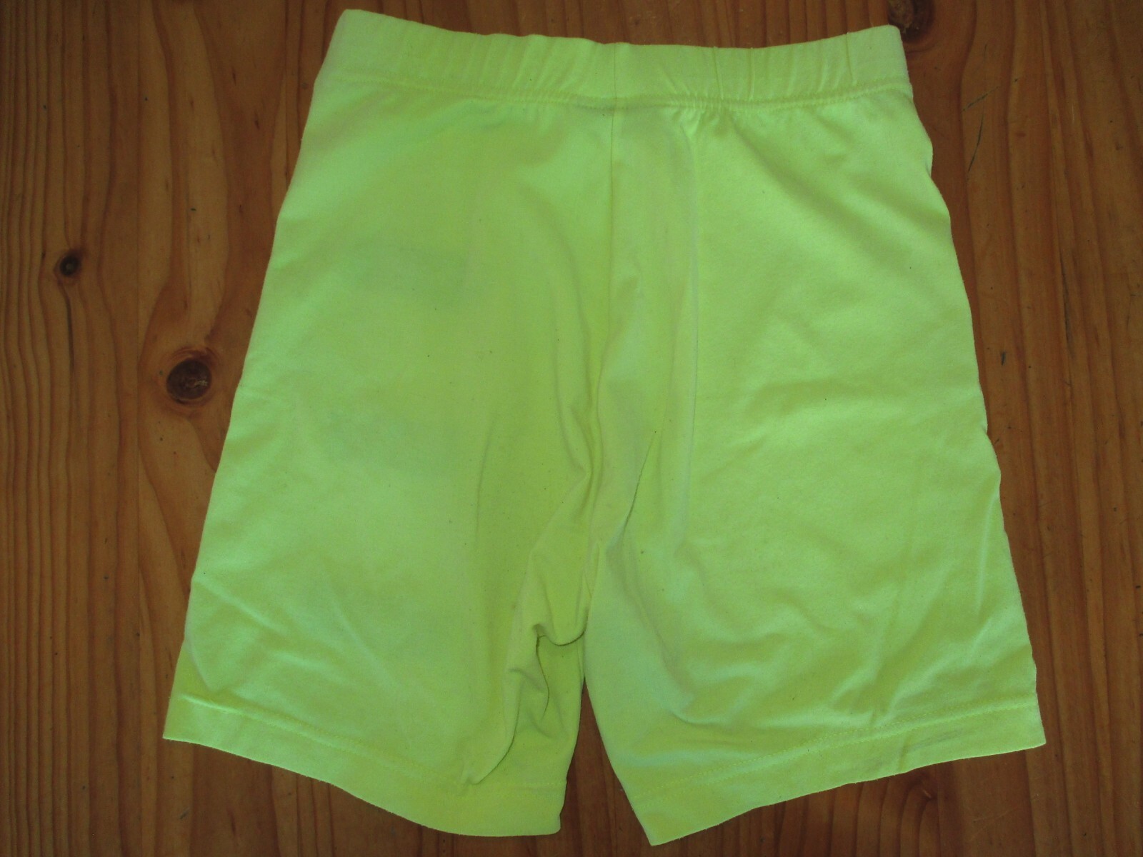 Vintage 80s Cherry Lane Flouro Yellow Bike Shorts with Zip Detail – Size M