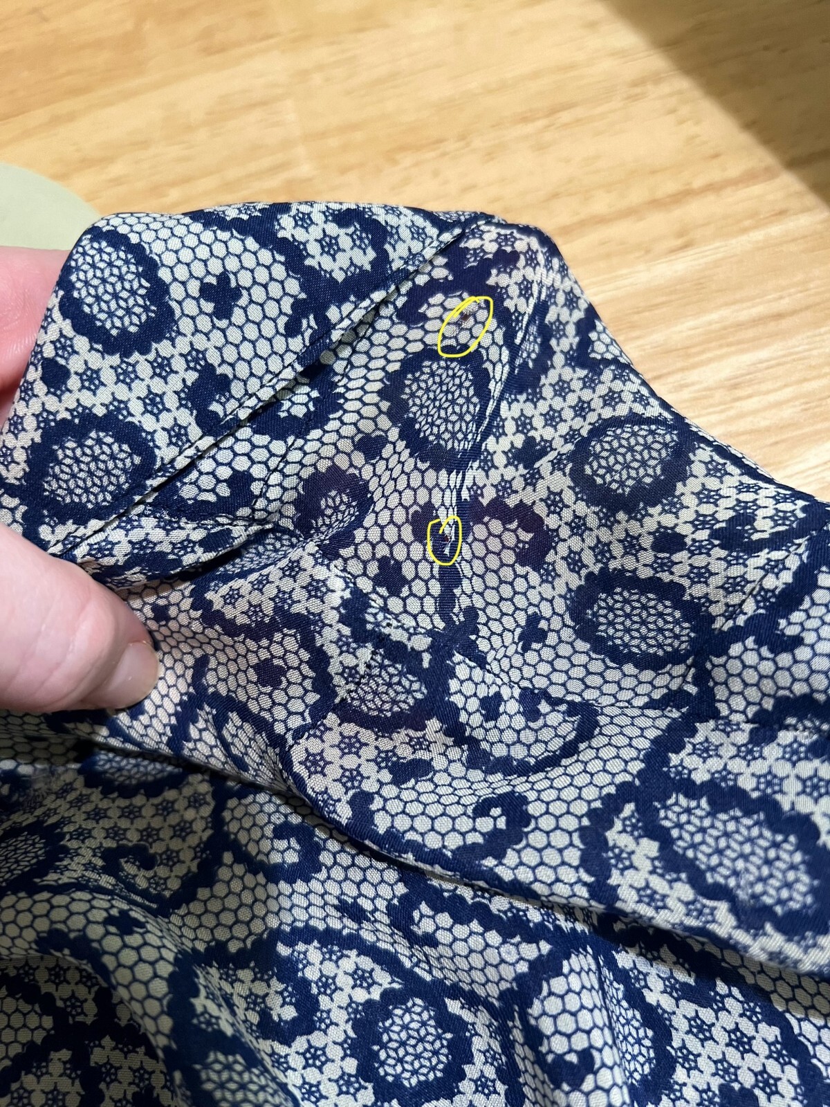 Vintage 40s Blue 1940s Women’s Patterned Rayon Button Swing Day Dress