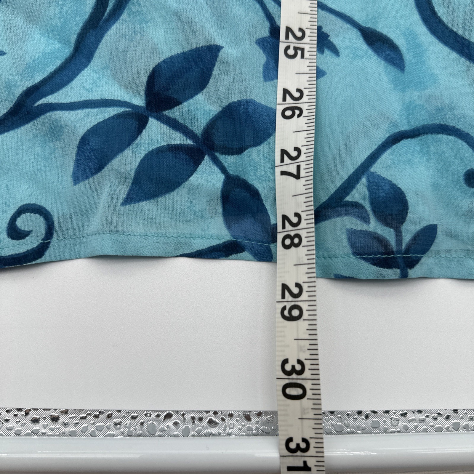 Vtg C.M Shapes Blue Floral Pattern Skirt And Button Down Sheer Top Size 14