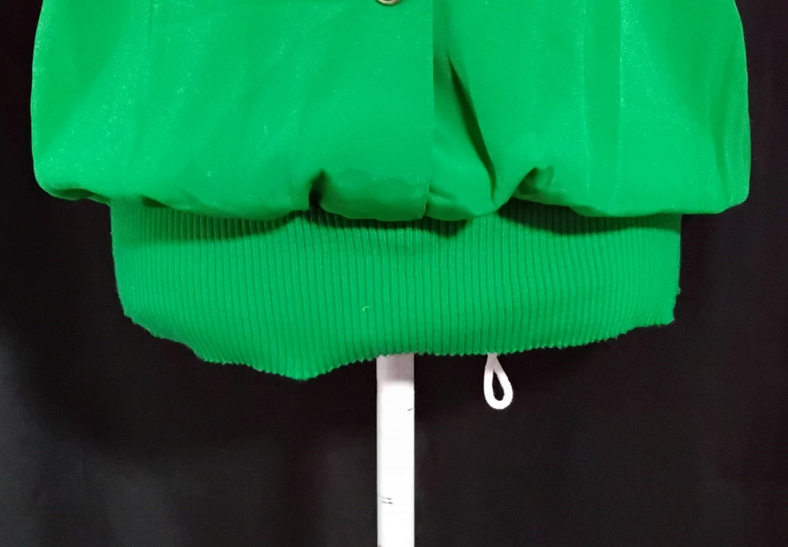Vtg 80s Caron Petite Chicago Green Blouse Elastic Waist Short Sleeves Sz 8 USA