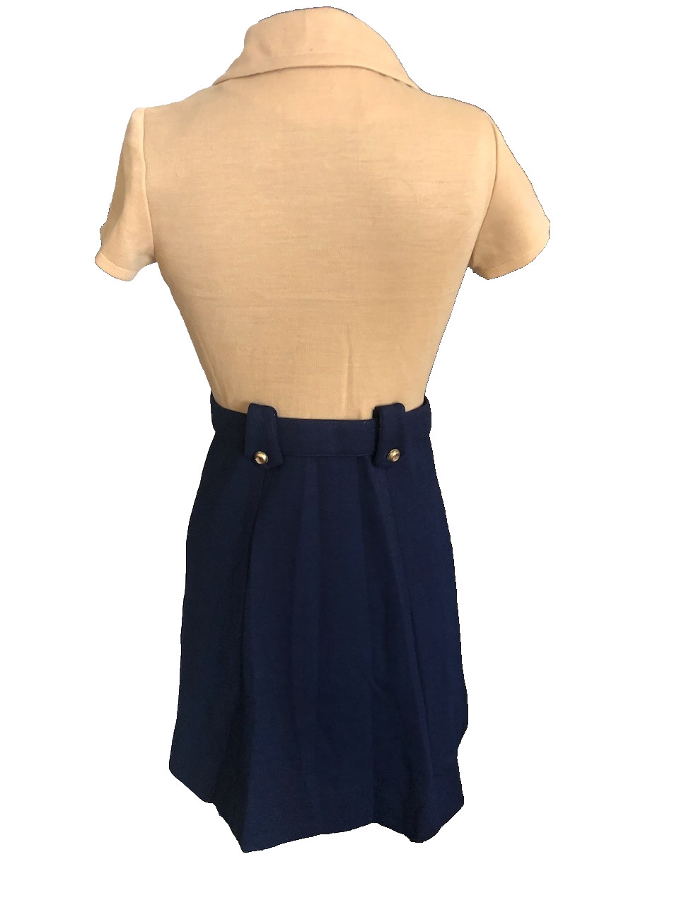 Vintage Joseph Magnin Collection Schoolgirl Dress Retro Short Sleeve 70s XS