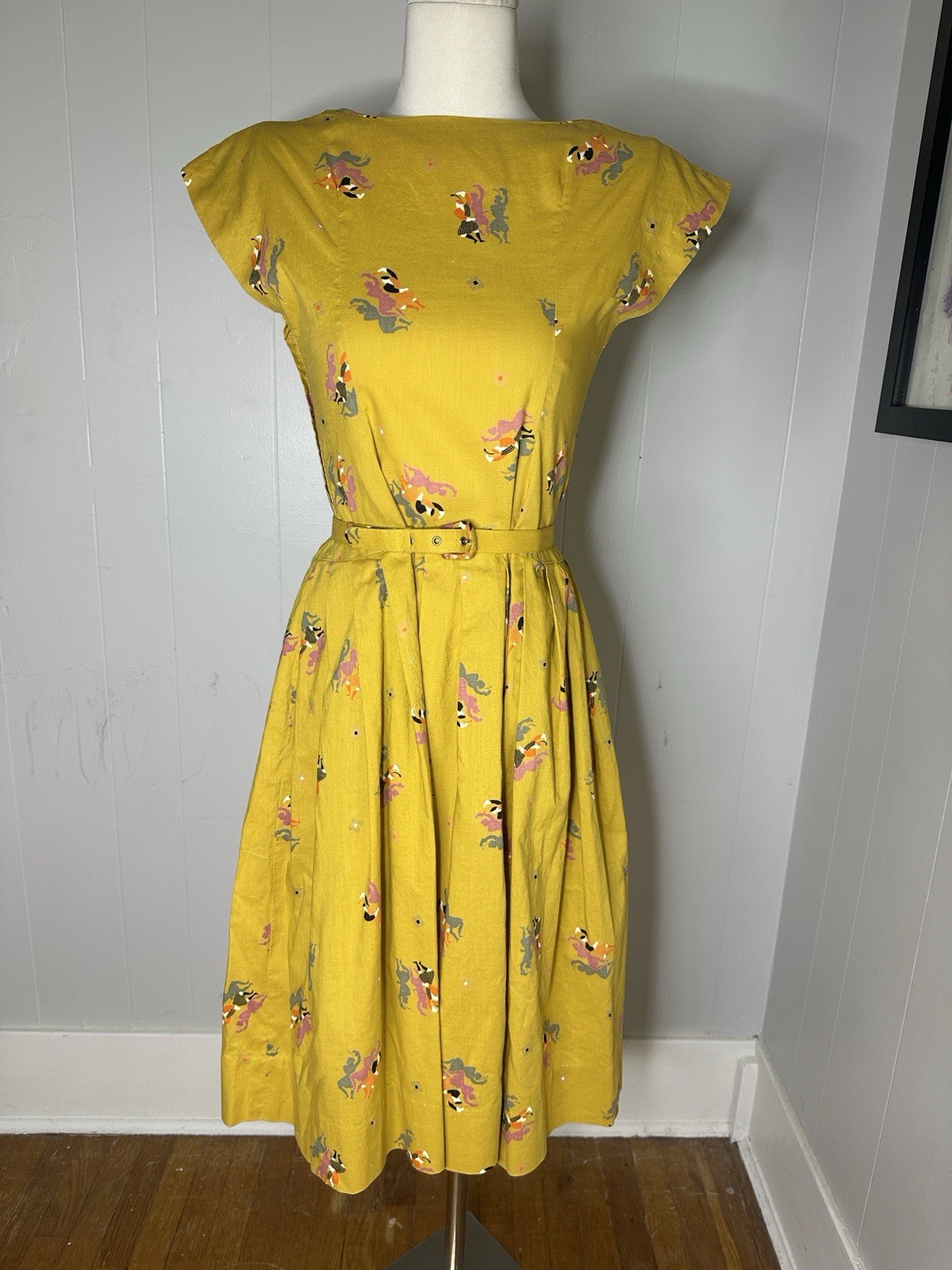 Vintage 50s Novelty Flamenco Dancers Day Dress