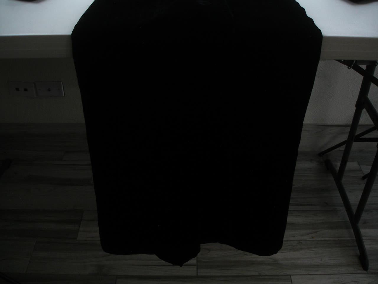 Women’s XS Vtg 1900’s Black Velvet Hooded Beaded Cloak Cape Opera Long Victorian