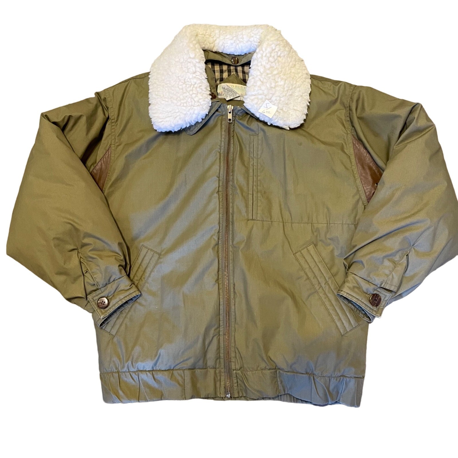 Vintage Mixed Blues Green Down Filled Winter Coat Women’s S
