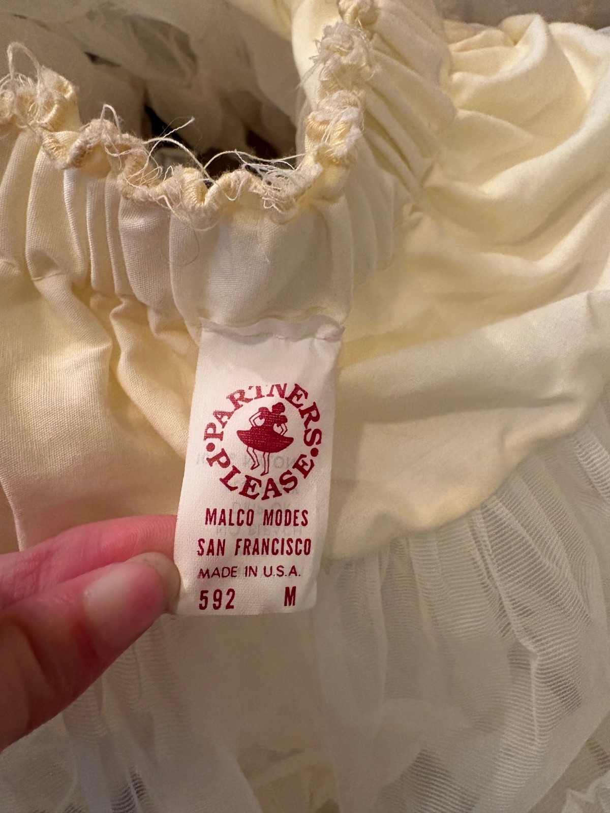 Vtg Malco Modes San Francisco White Square Dancing Petticoat M Rockabilly