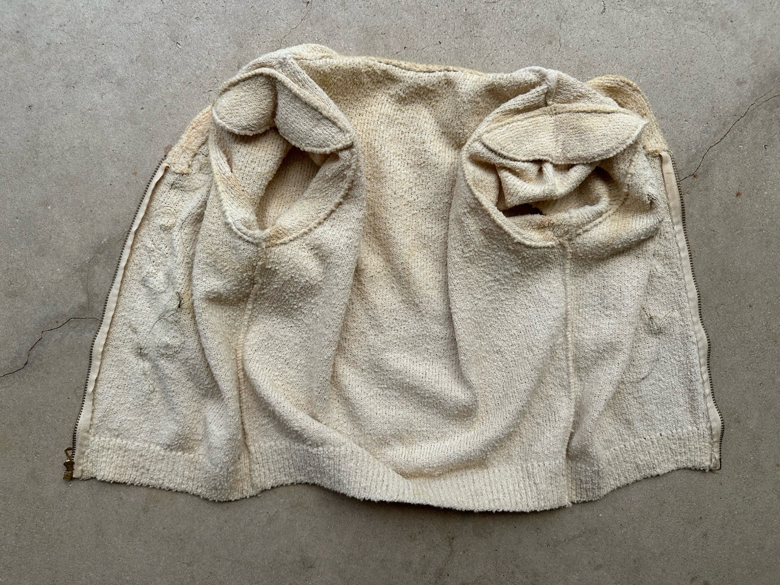 1930s Boucle Sequin Cardigan Sweater Talon Bell Zip Puff Sleeve Art Deco