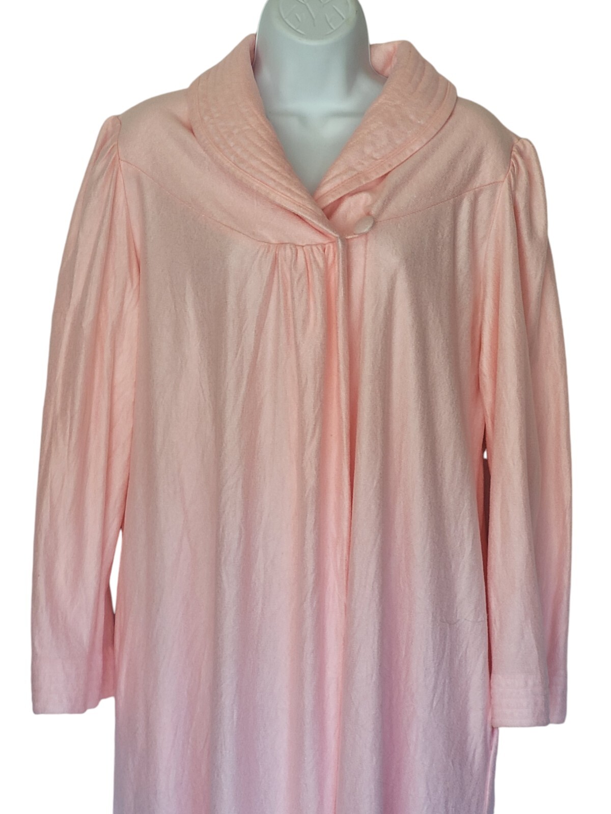 Vandemere House Robe Womens Sz Large Vintage 70s Pink Half Zip Long Sleeve