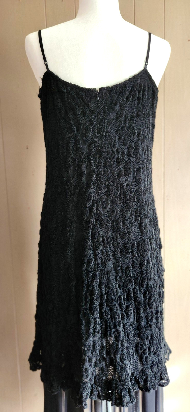Vin: 80s Casadei Black Brocade Chiffon Rhinestone Evening Dress Beautiful Sz 18