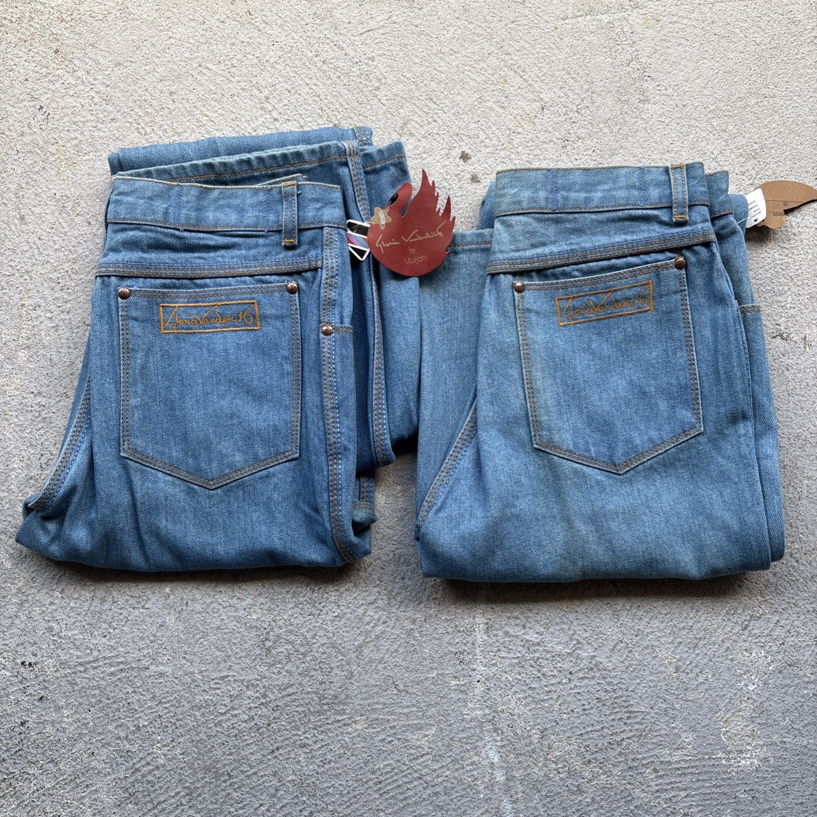 Lot Of 2 70s Deadstock Gloria Vanderbilt Murjani Jeans Womens Denim Sz 8 Vintage