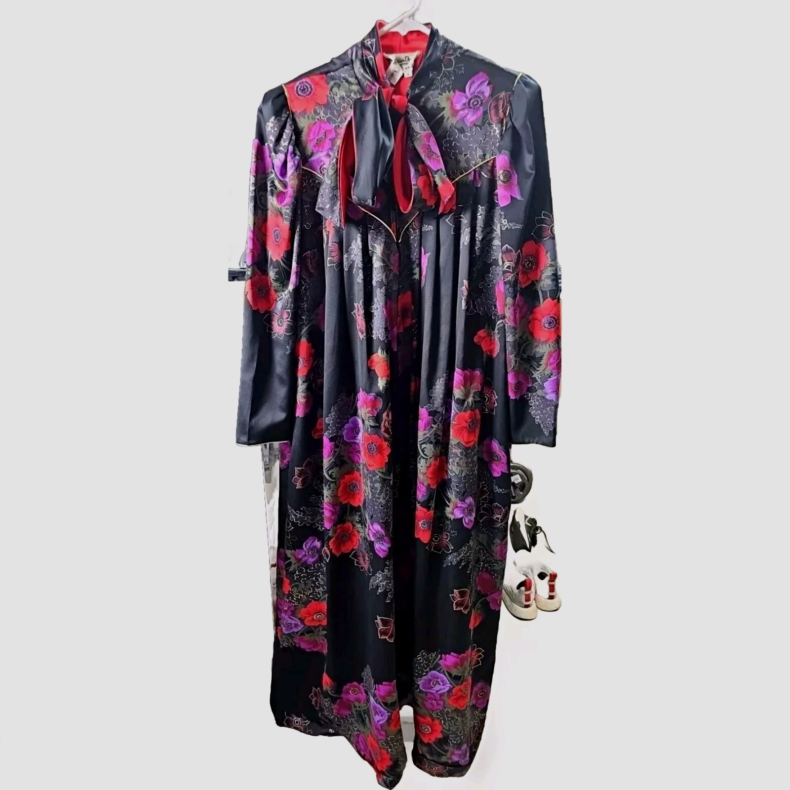 Vintage Christain Dior Neiman Marcus Lounging Gown with Shoulder Pads – Size S