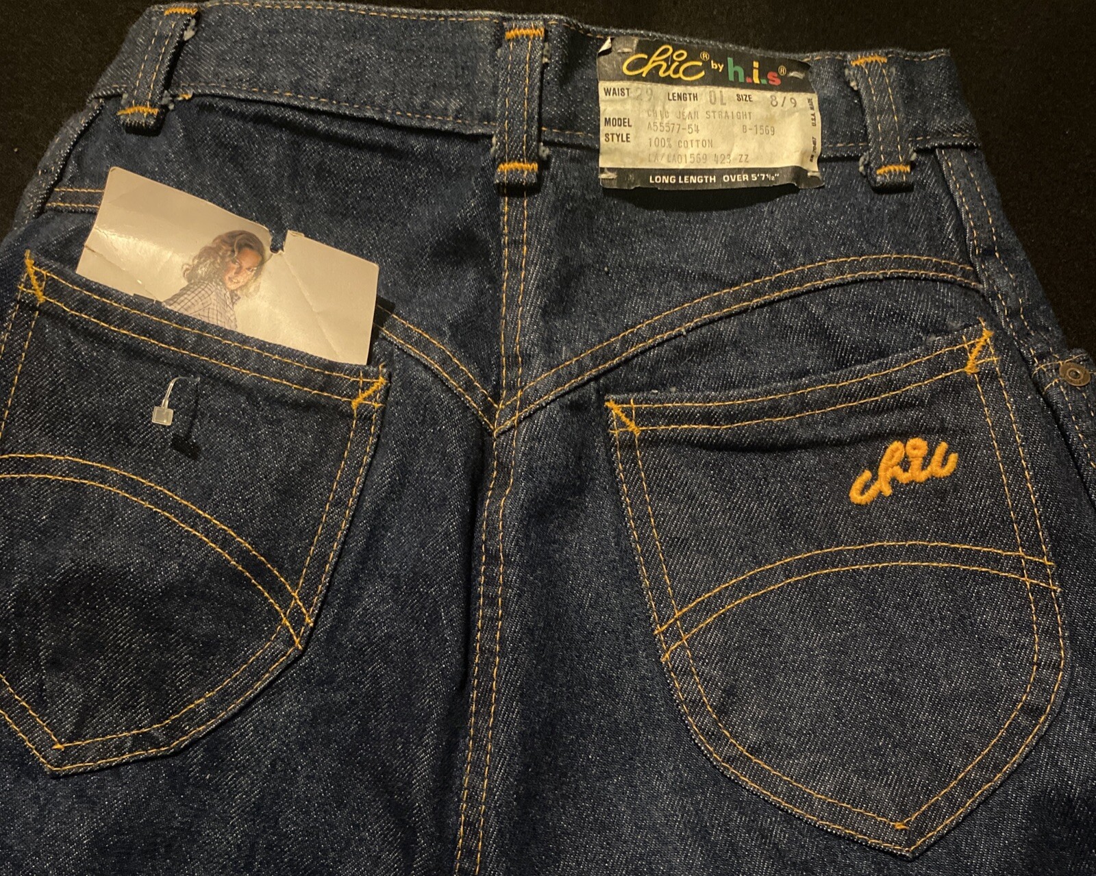 vtg 70s womens Dark Jeans Chic By H.I.S 8/9