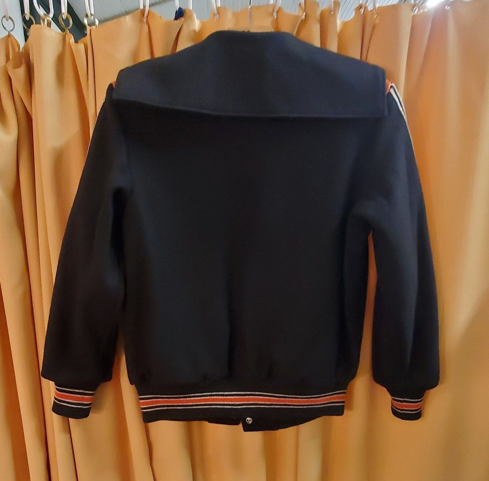 Vtg Trophy Jackets Varsity Letterman Jacket Womens 22 XL Orange Black White