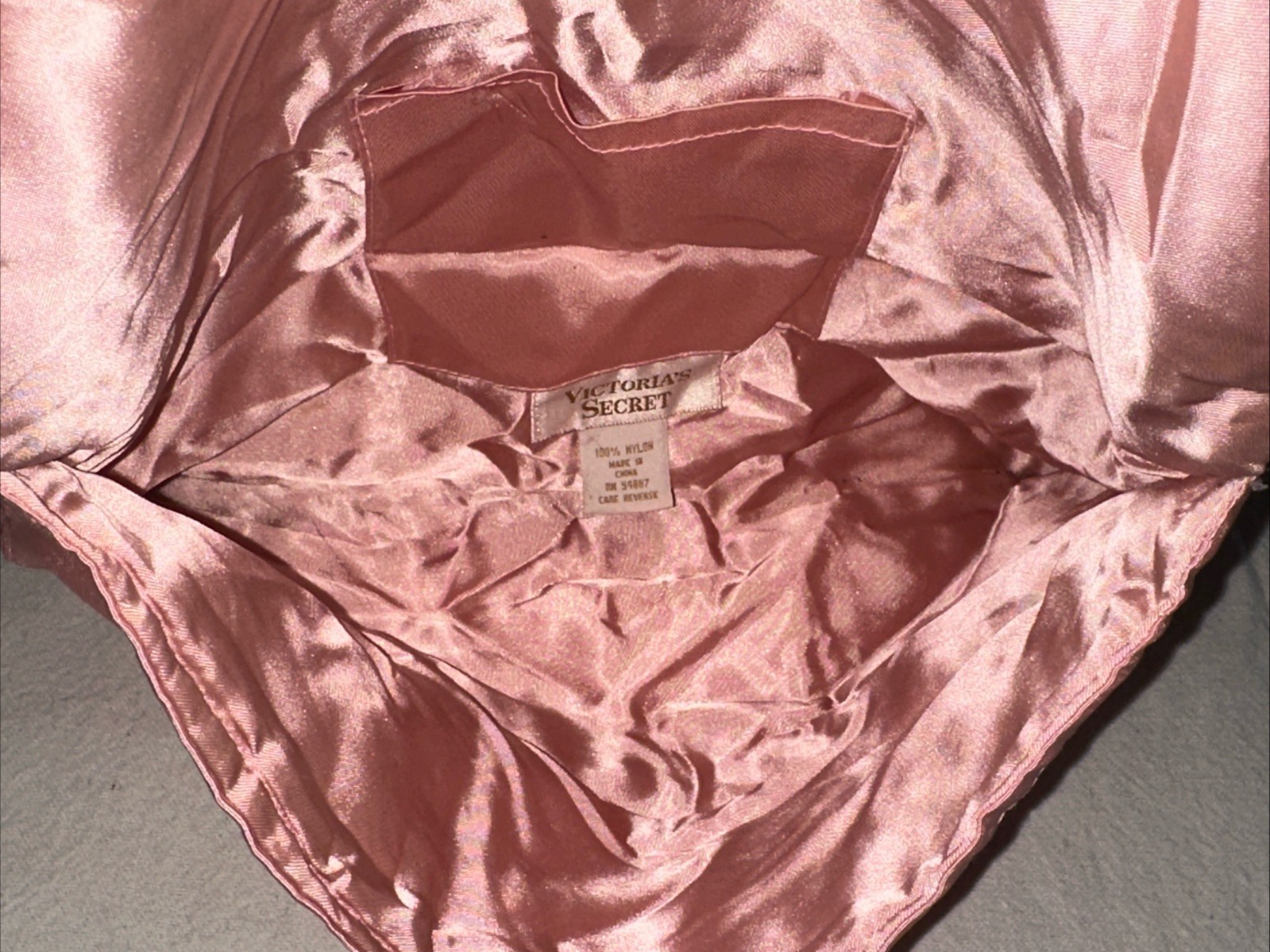Vintage Victoria’s Secret Satin Taffeta Lingerie Bag And Gold Label Tap