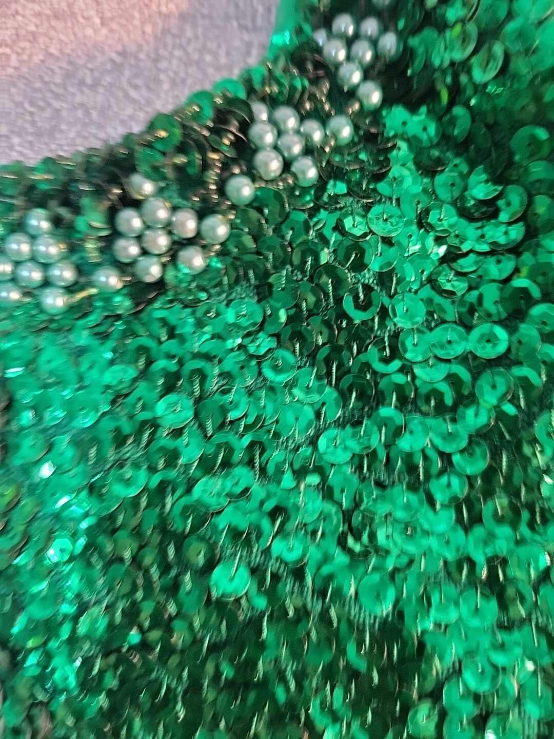 Vtg VALENTINA Ladies Wool Beaded & Sequined Butterfly Couture Vest M Green