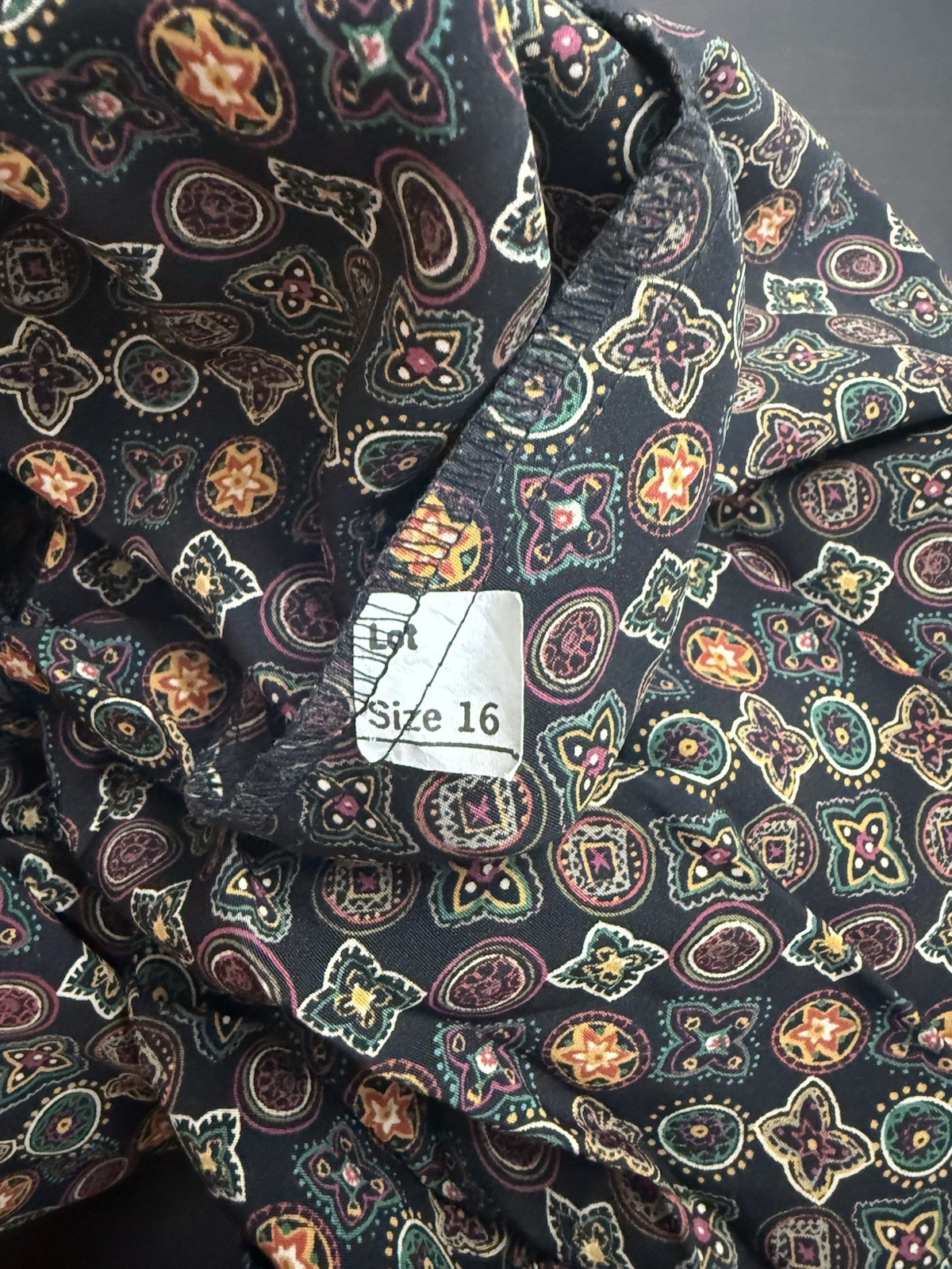 Vintage Breli Originals Dress Womens 16Paisley Belted Made USA 80s