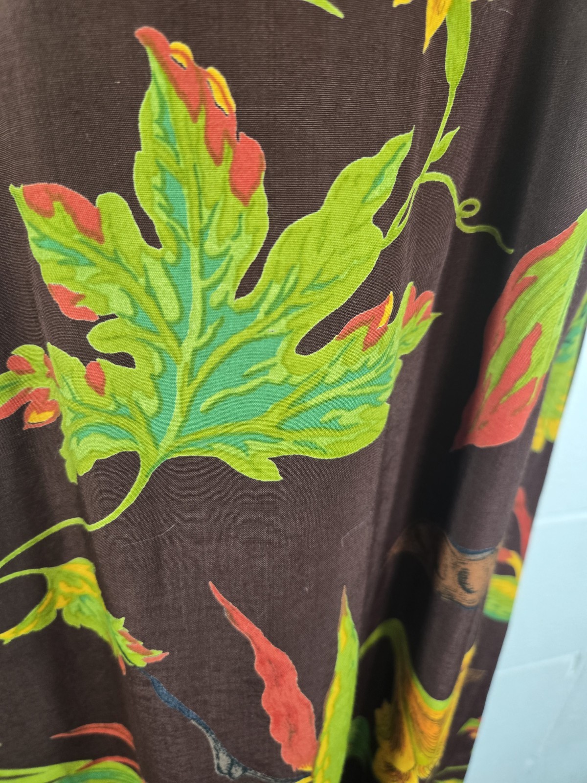 Vtg 90s K.C. Spencer Brown Floral Tropical Long Midi Dress Grunge usa