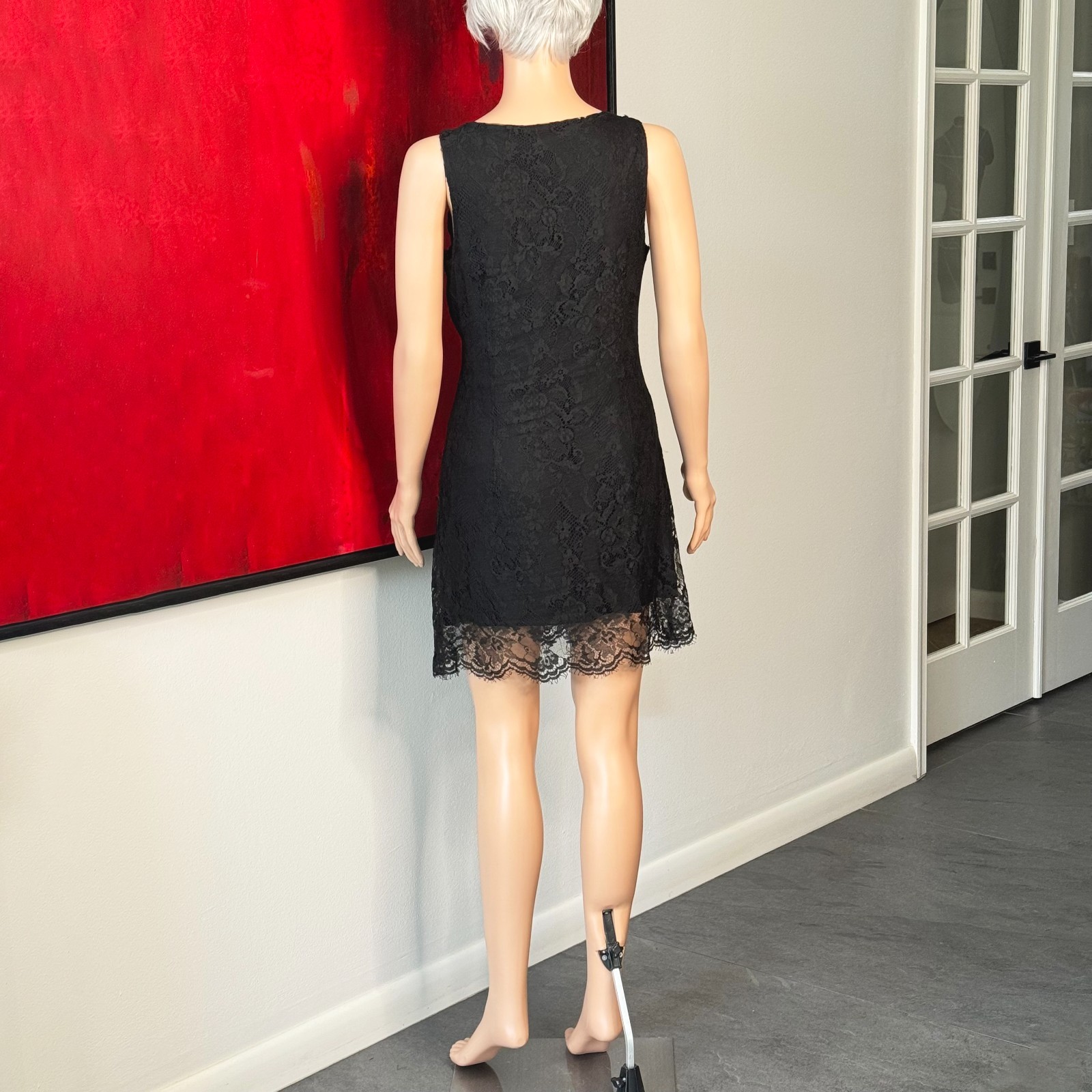 GIANNI VERSACE VERSUS black lace mini dress size 46 from S/S 1994