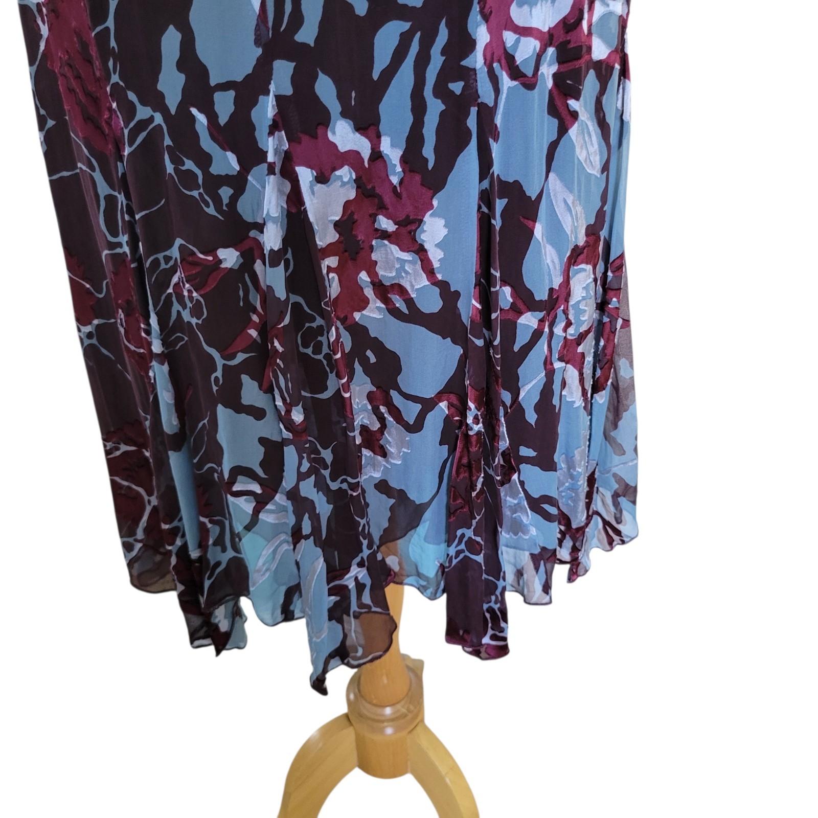 VTG European 90s Monnari Silk Velvet Midi Dress Whimsigoth Fairy Grunge Med