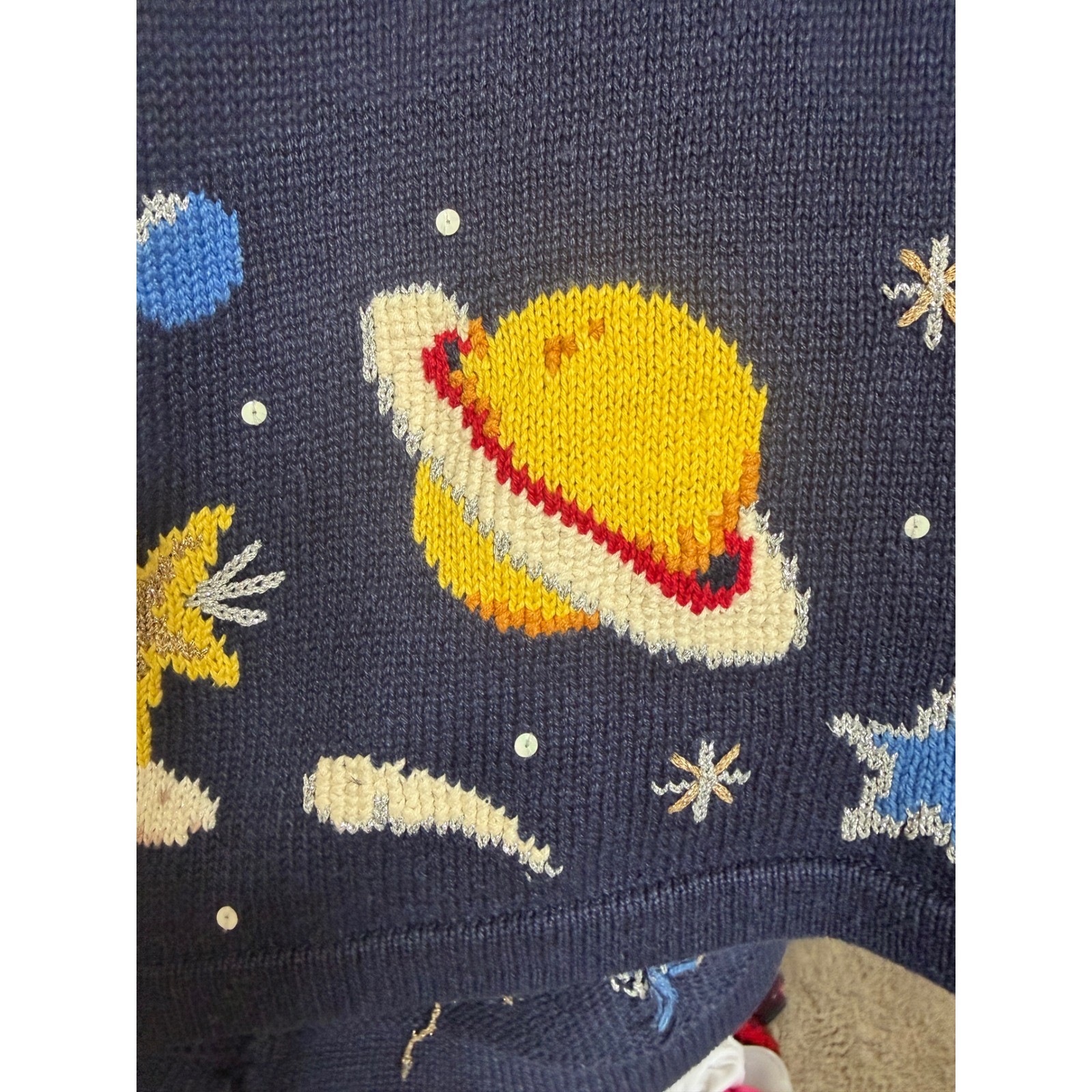 Design Options Celestial Cardigan L Navy Sun Moon Stars Vintage Whimsigoth Fairy