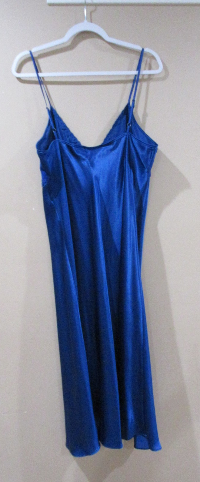 VTG 90’s SEARS INNER MOST BLUE SATIN W/ SEQUIN CHIFFON BODICE NIGHTGOWN SZ L