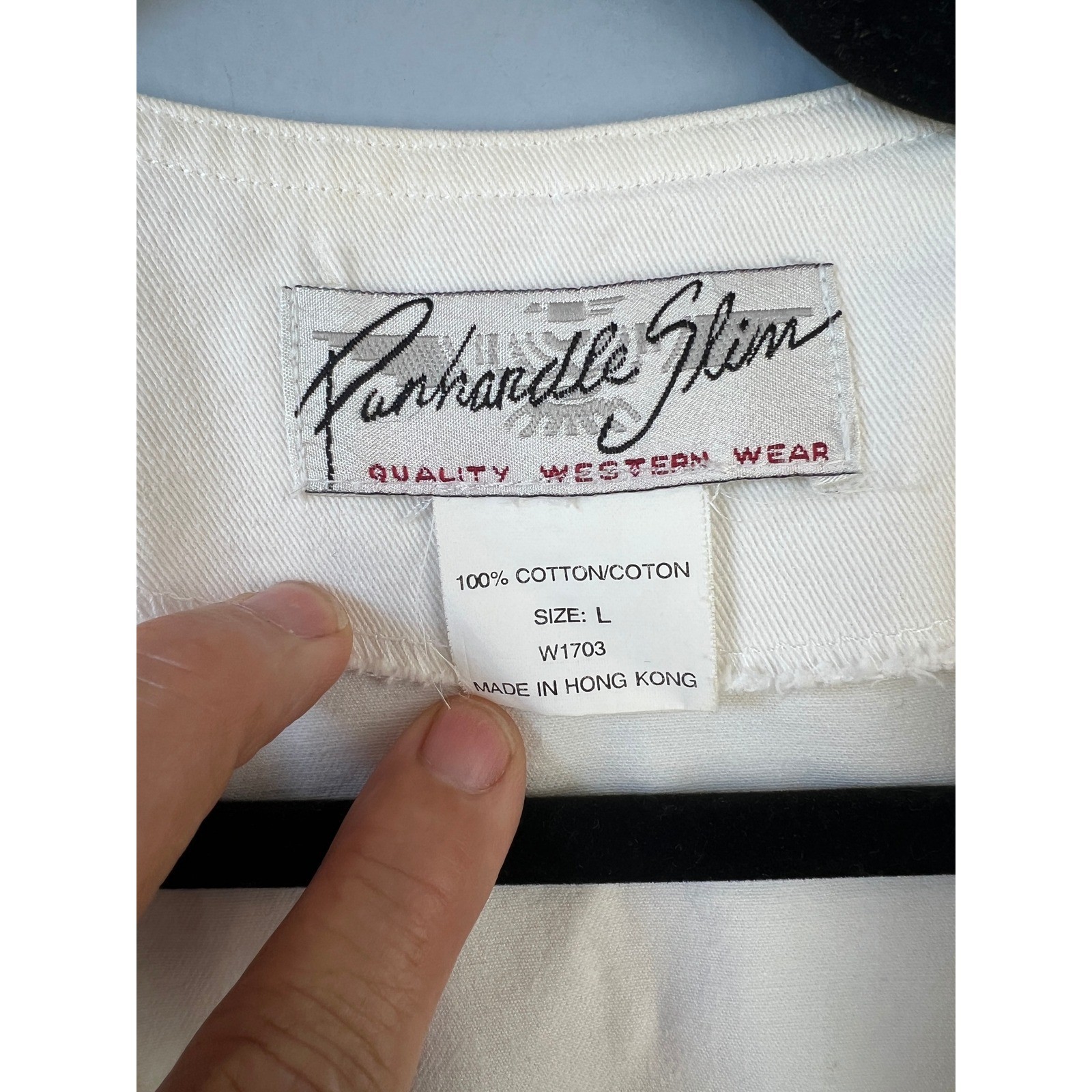Vintage Panhandle Slim White Lace Cotton Vest SZ L Western Rodeo Cowgirl