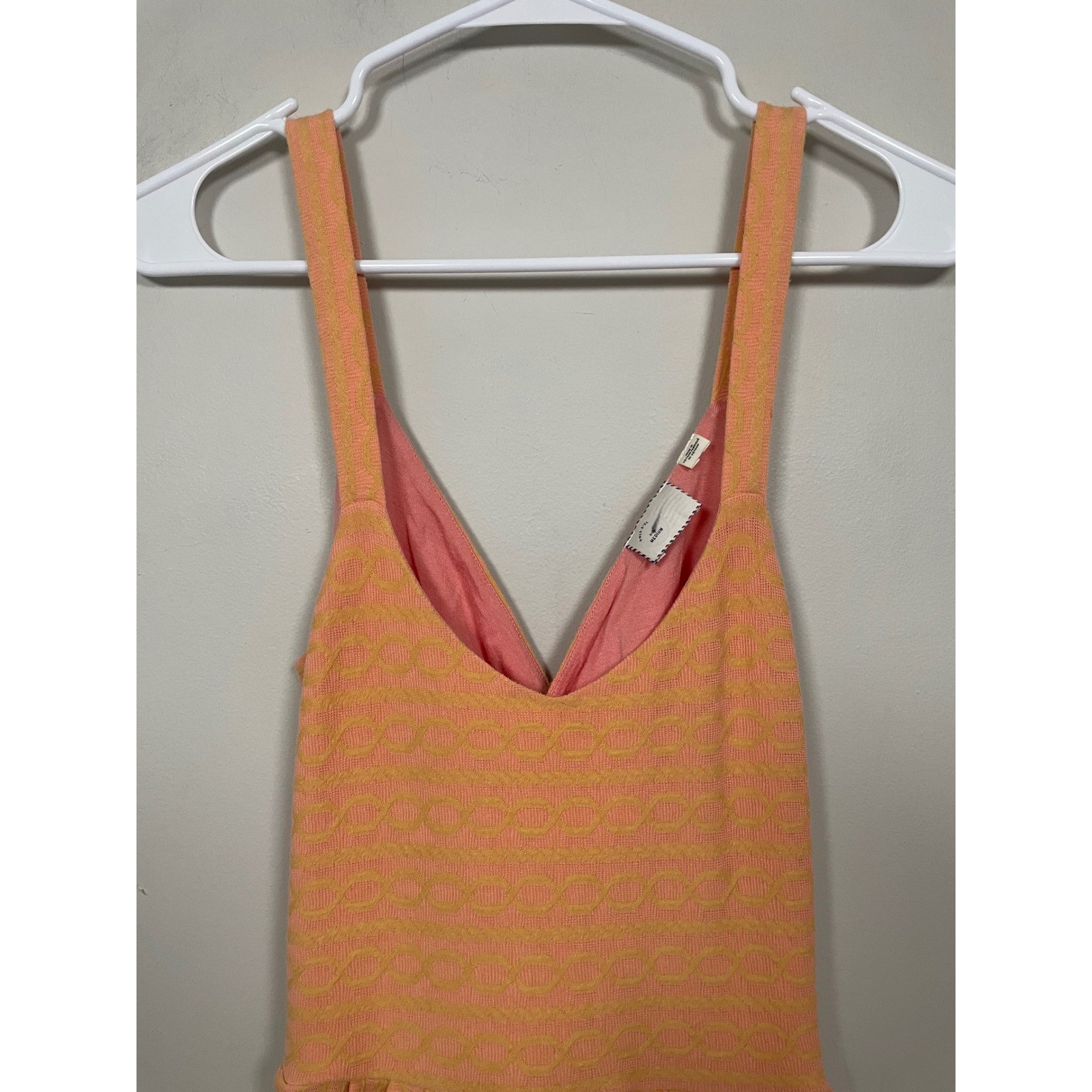 Anthropologie Postmark Open Back Sleeveless Dress in Orange and Pink Size Medium