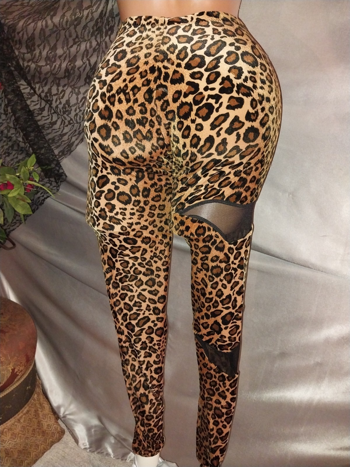 VTG 80S CAT PANTS OPAQUE INSERTS SHEER SPANDEX SKINNY LEG SCARCE S M L NOS