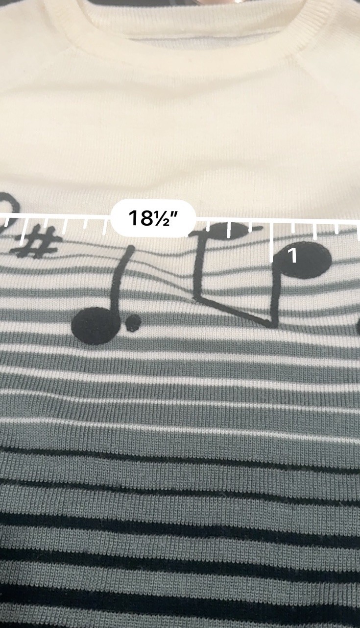 Vintage Cyn Les Shirlee Designs SWEATER Embroidered MUSIC Teacher NOTES XS/S