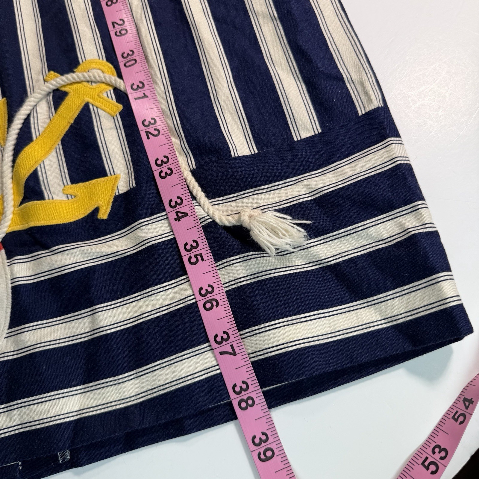 Women’s Vintage Nautical Theme Dress 14 Sharon Young Stripes Appliqué 90’s