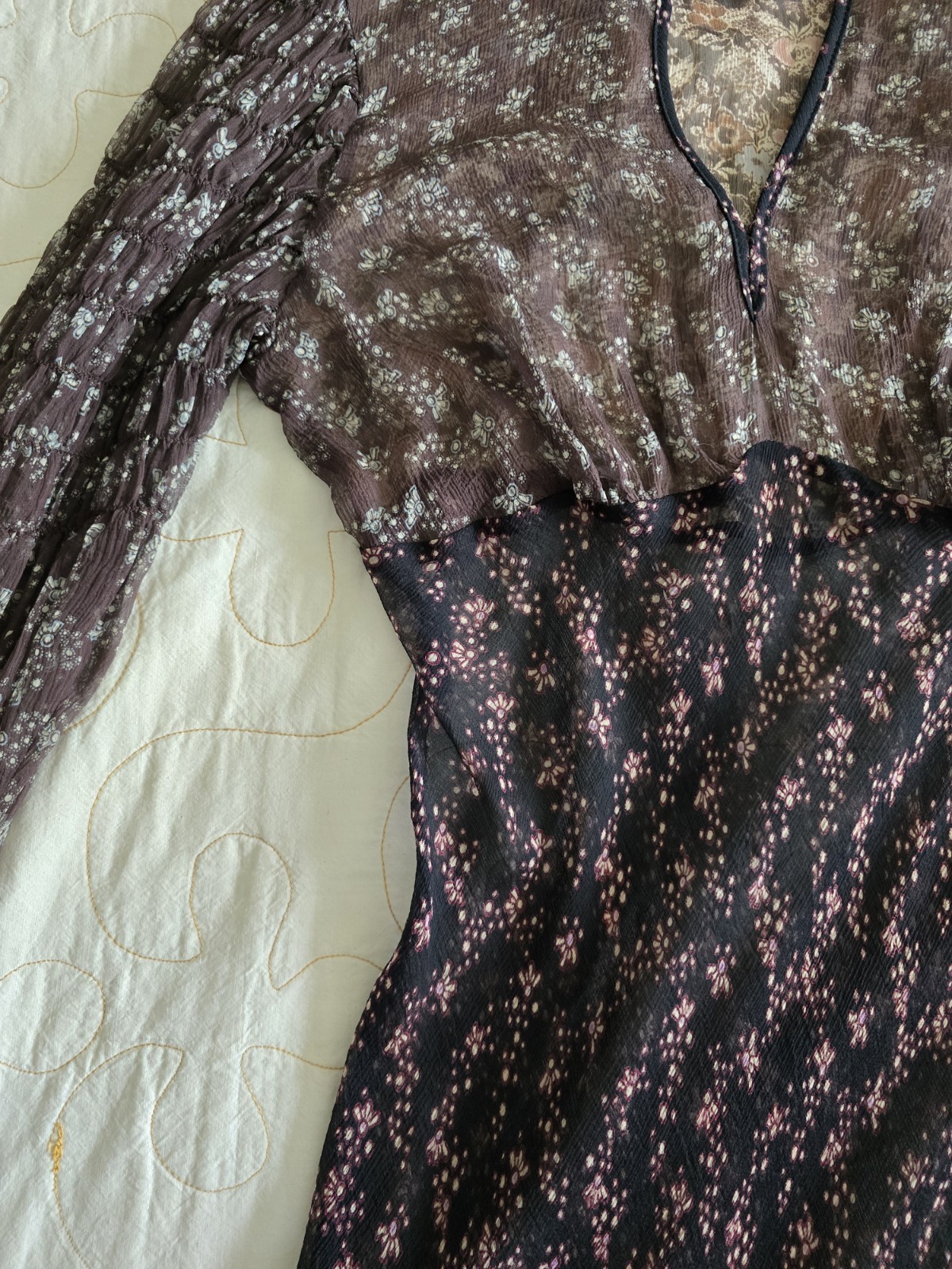 Vintage 90s Y2k Sheer A.B.S Allen Schwartz Dress Womens Small Medium Whimsigoth