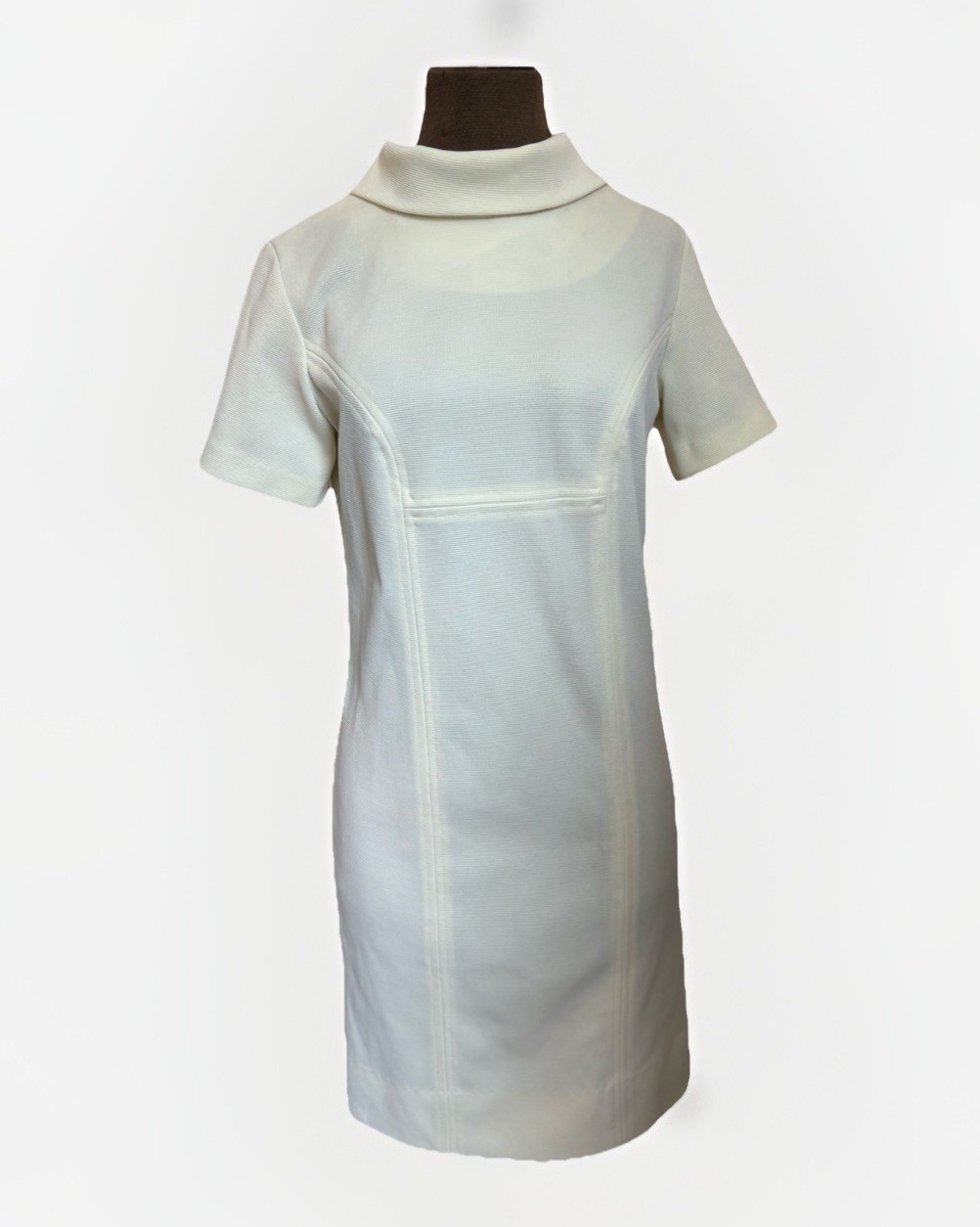 Vintage Pale Yellow Double Knit Short Sleeve Sheath Dress Jackie O Vibes
