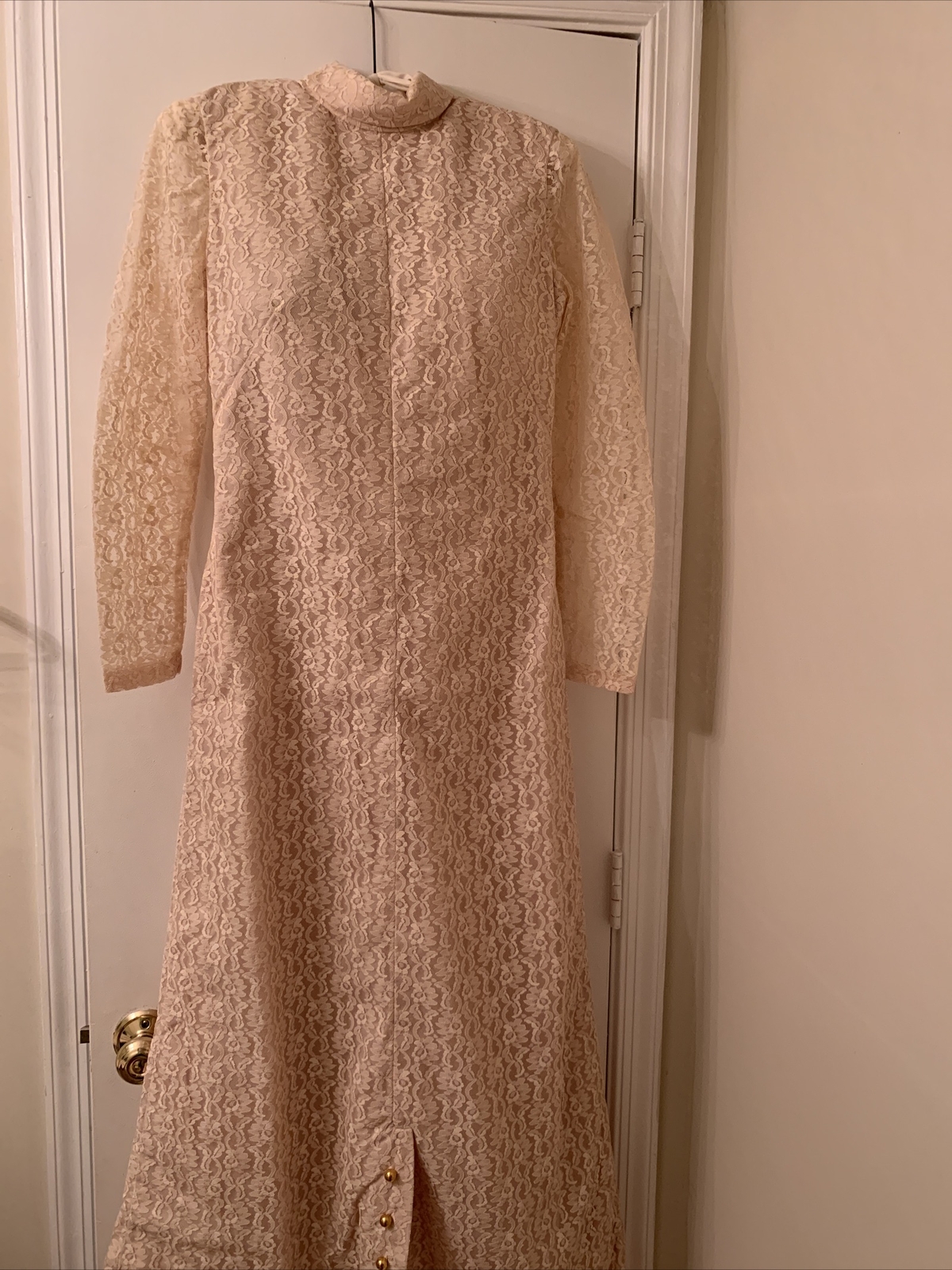 Vintage 70’s Lace Dress Floral Lace Overlay Mother Of The Bride / Groom Handmade