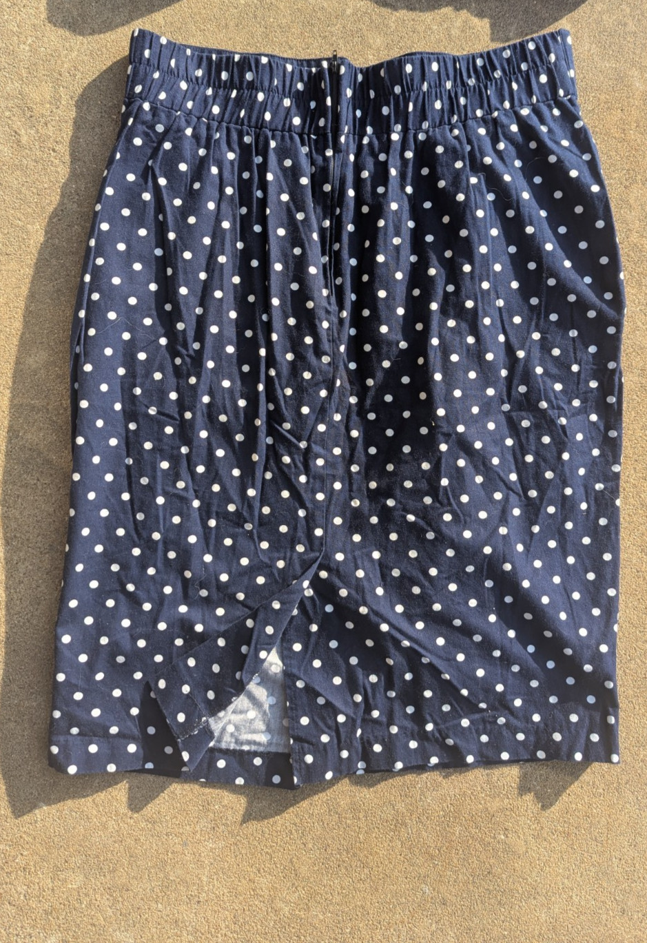 CHOON California Vtg 80s Polka Dot suit skirt short jacket Navy White sz16 EUC