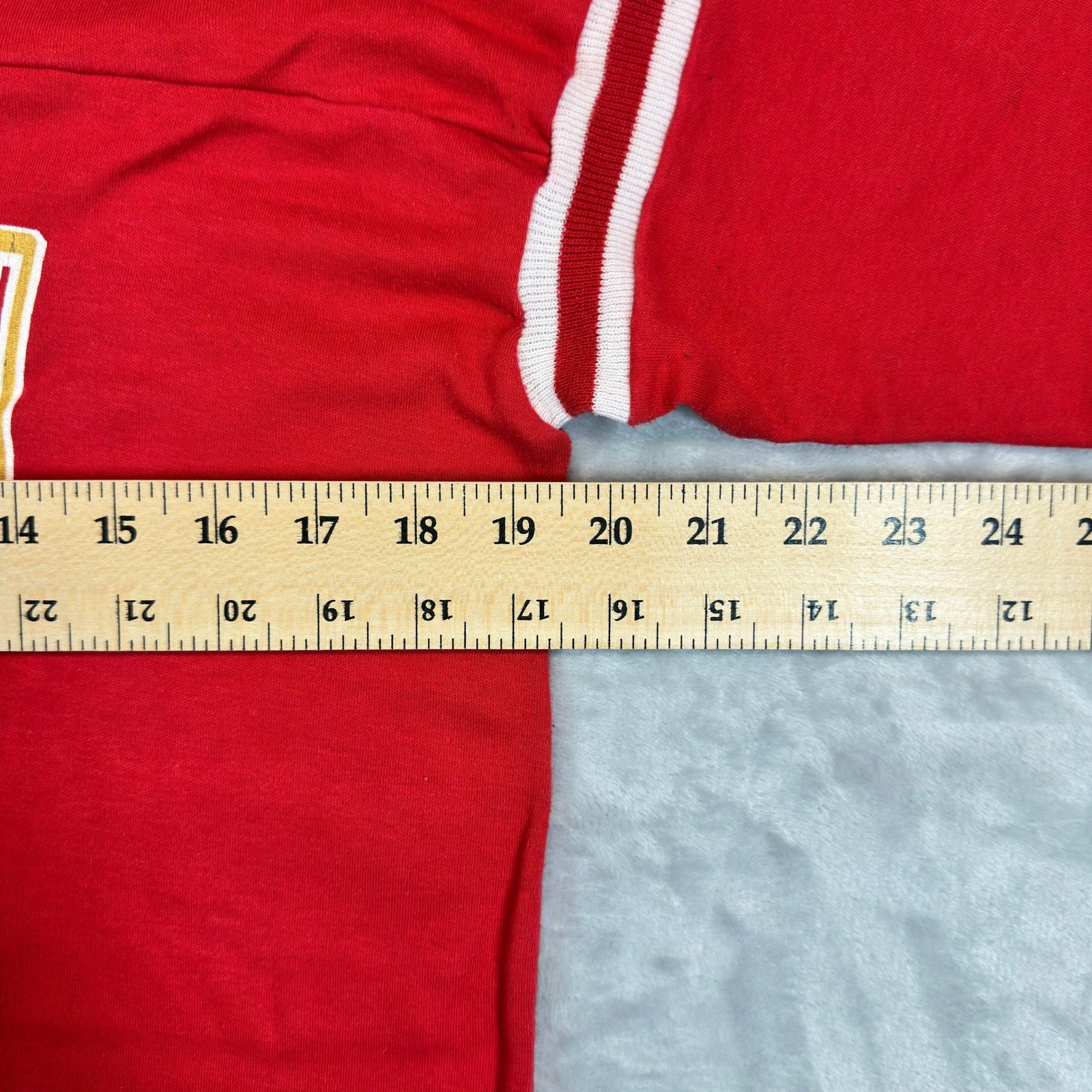 Logo 7 Jersey Womens XL Red San Francisco 49ers Vintage NFL V-Neck Stripe Sleeve