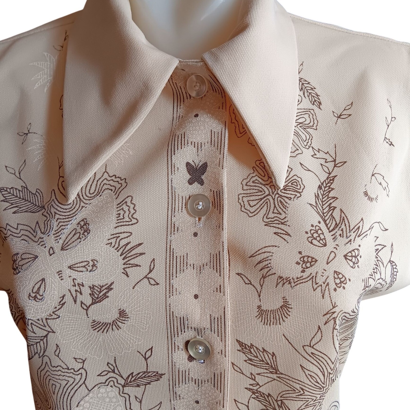 True Vintage Butterfly Large Sleeveless Top Polyester Boho Sleeveless 1970’s