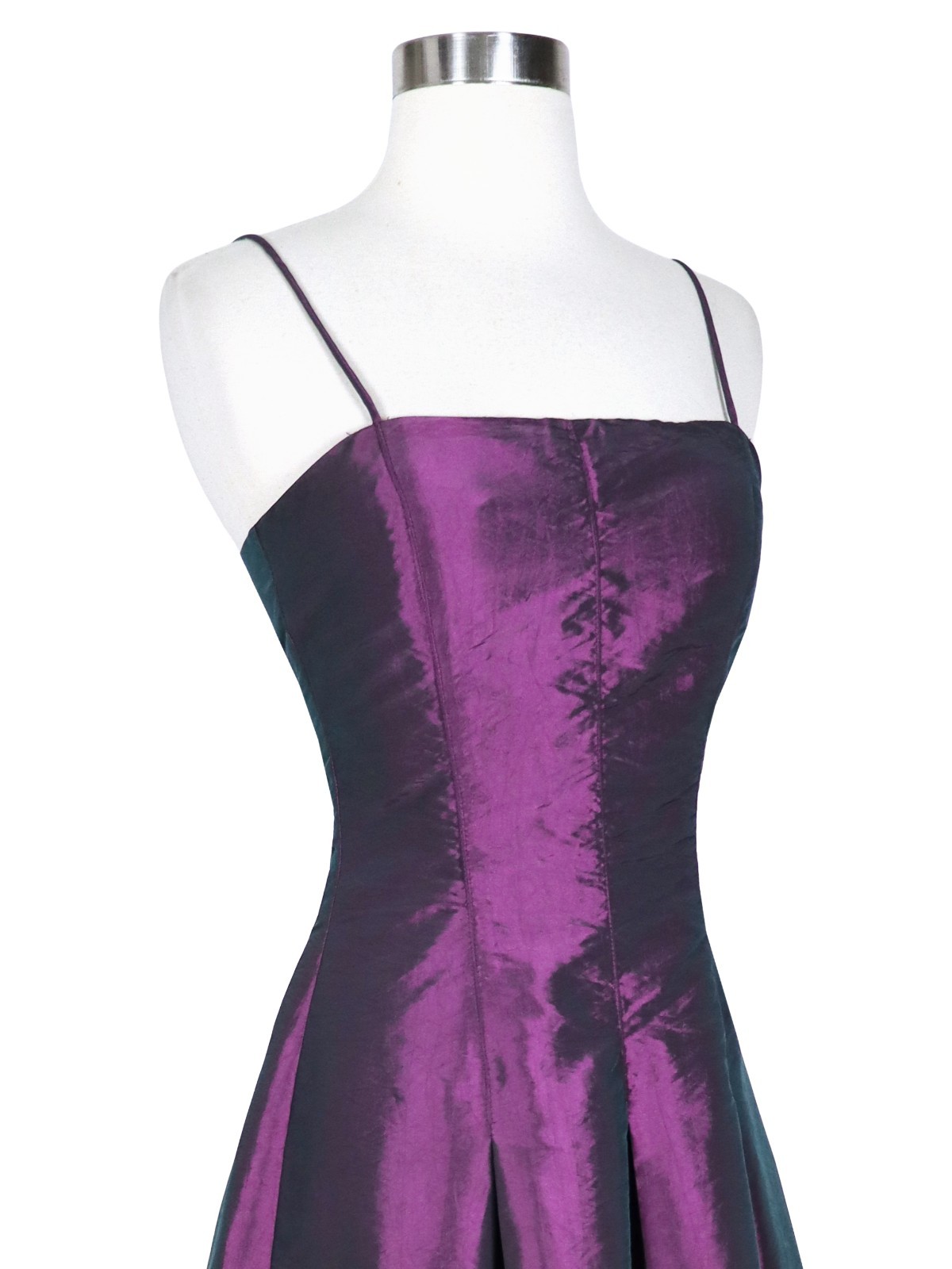 Vintage 90s Purple Spaghetti Straps Grunge Maxi Prom Gown Party Dress XXS XS