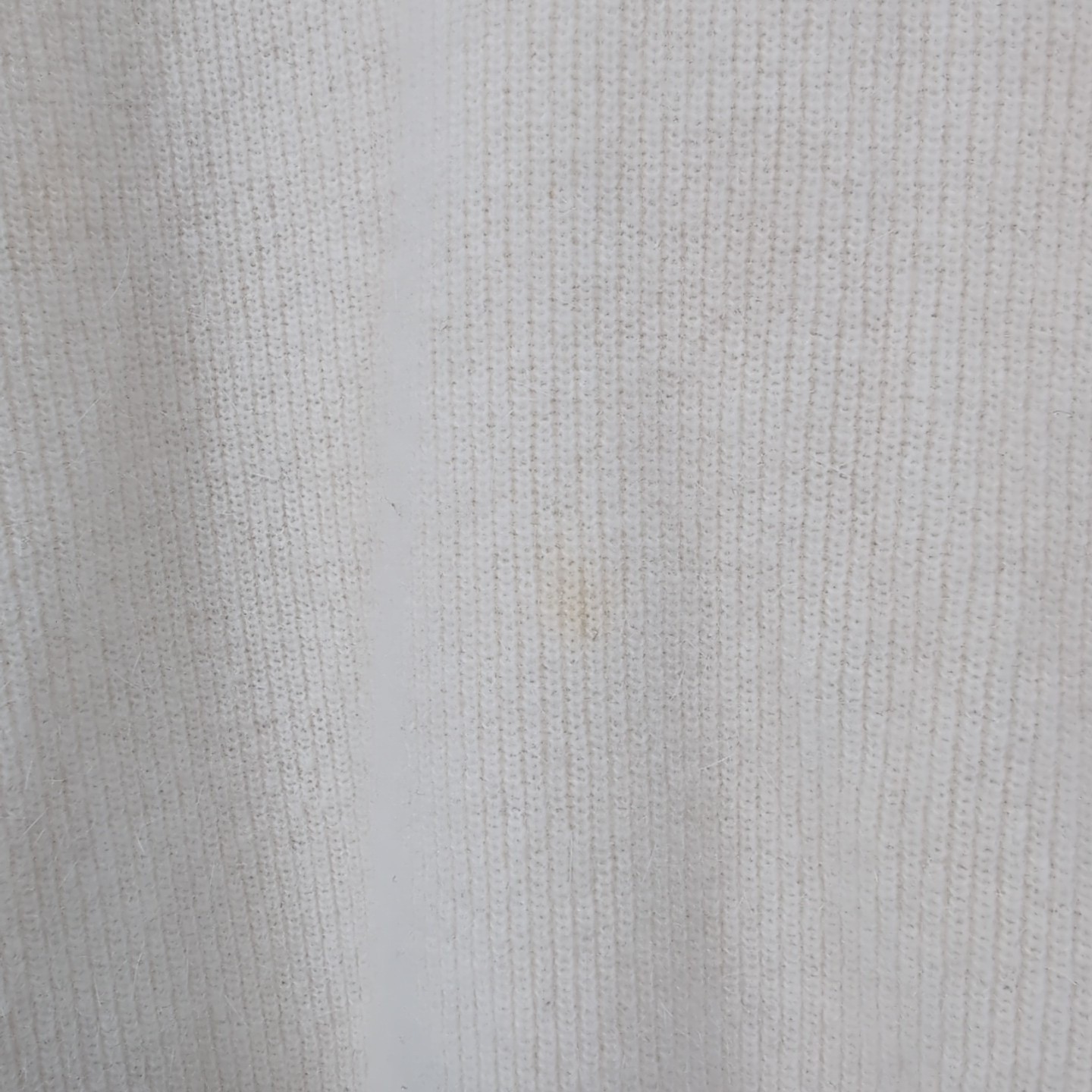 Lambswool Angora Fuzzy Sweater Cream 1/4 Button Large Collar Size Medium Vintage