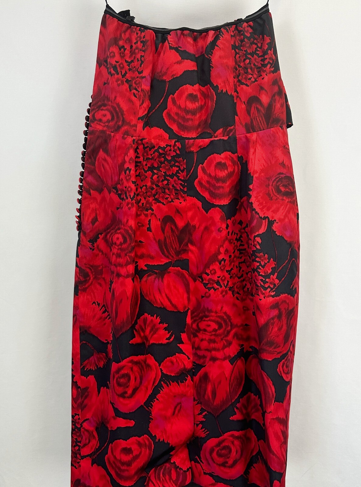 NEW CHRISTIAN DIOR By John Galliano Silk Tube Dress 40 8 Red Rose Print F/W 2009