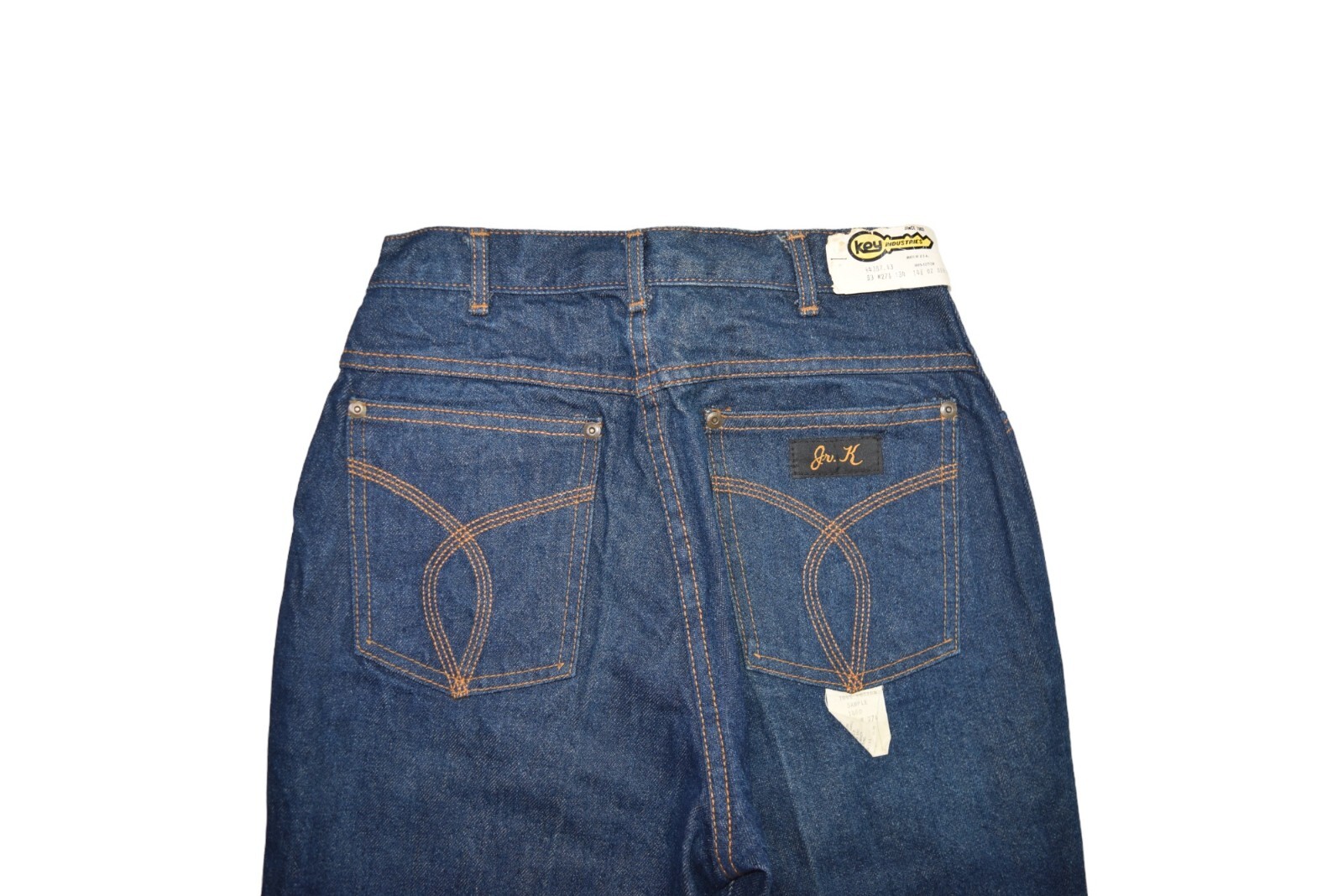 Vintage Key Jeans Womens 26×36 Dark Wash Denim Sample Industries High Waist USA