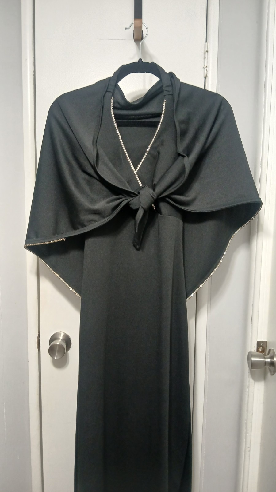 Vintage Dress And Shawl Goth Witch Jack Hartley Miami Black Silver Hollywood