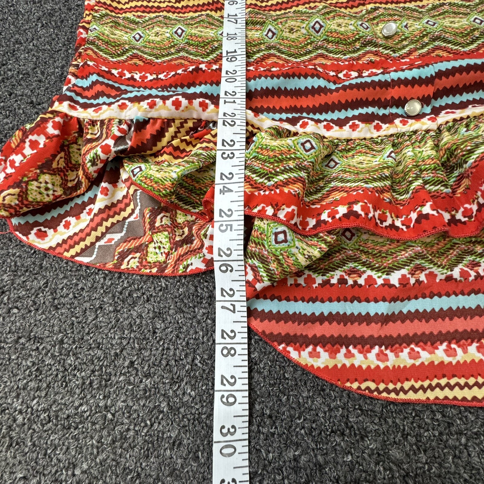 Jody California Blouse Top Shirt Size Large Geometric Boho Festival Vintage