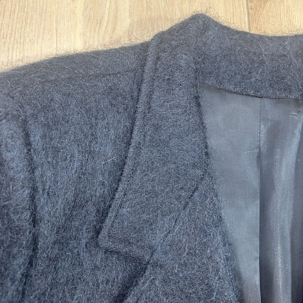 Vintange Lombardi Classic Sportswear Mohair Wool Lined Blazer Jacket Sz 16 Black
