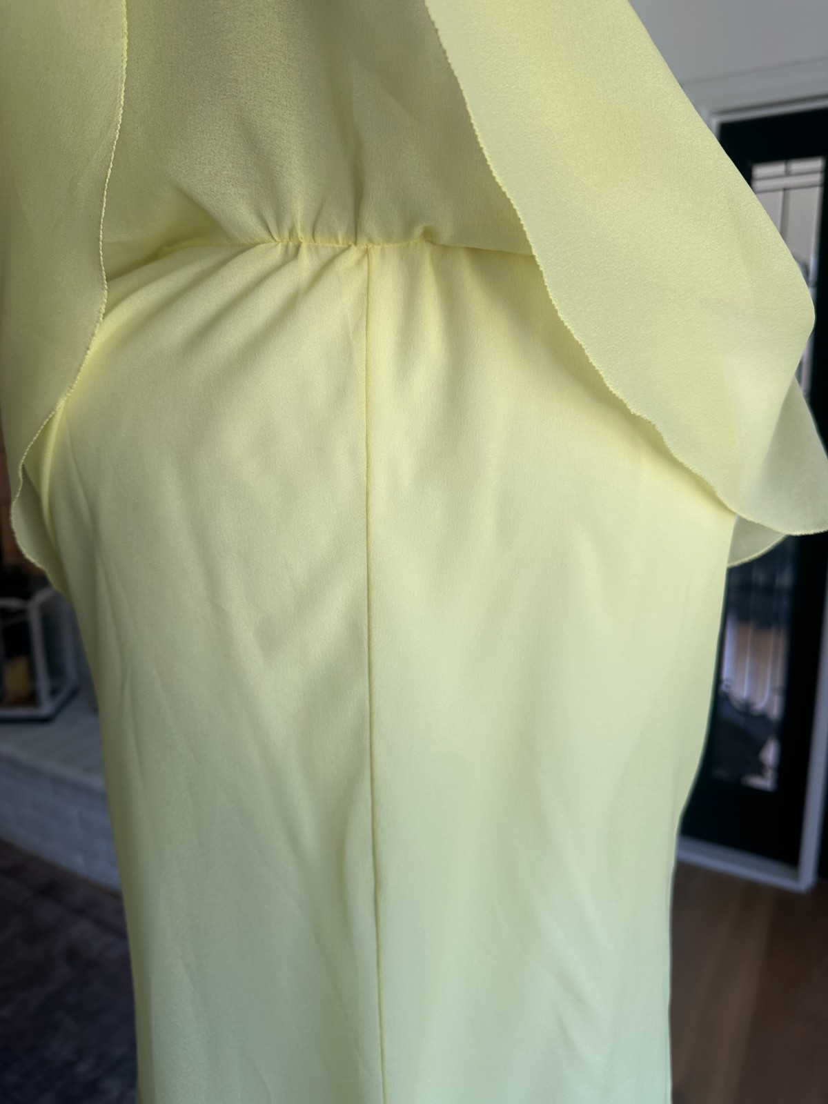 Vintage 70s Lala’s Saks Fifth Avenue Chiffon Nightgown Peignoir Gown Yellow