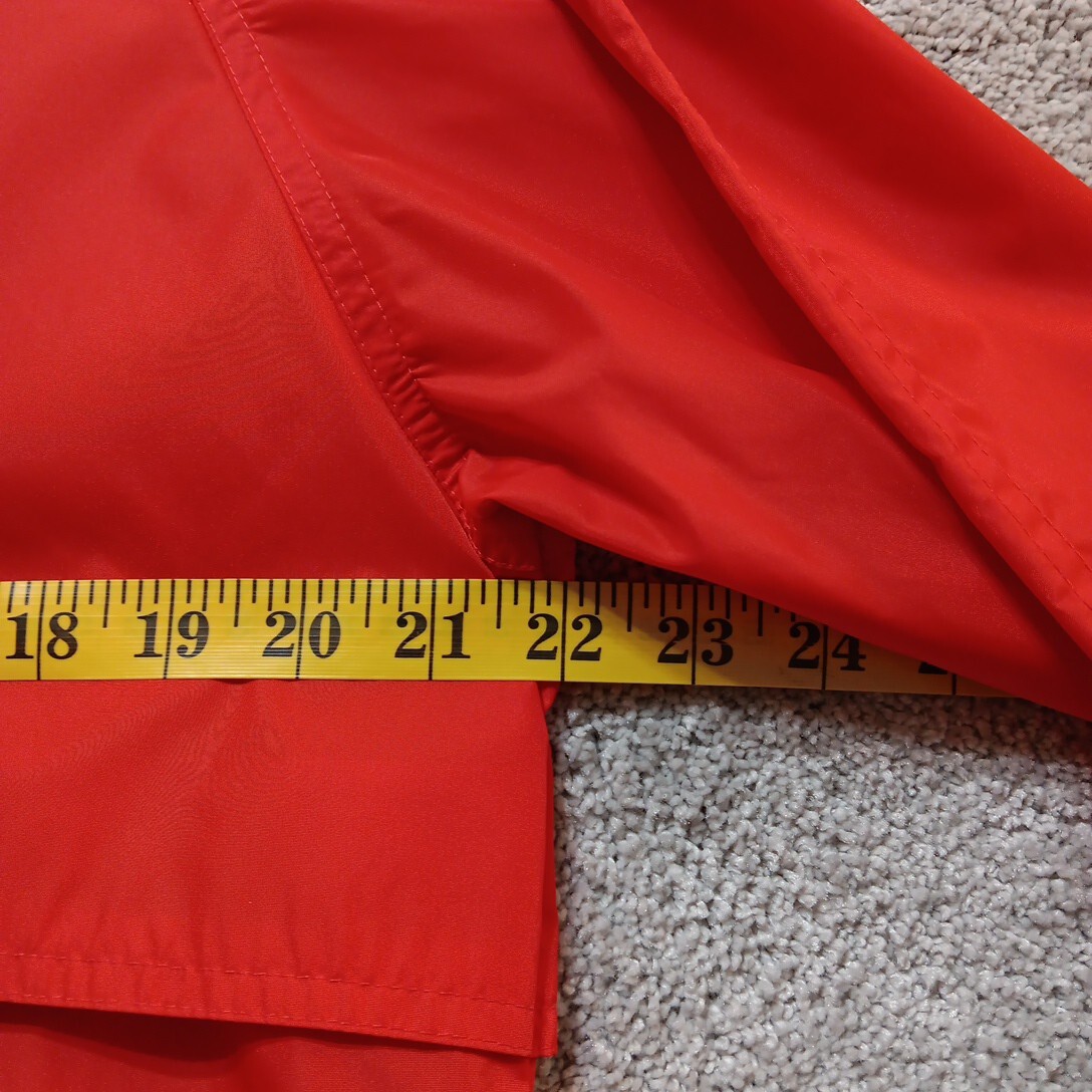 Vtg Woolrich Anorak Jacket Women’s M Red Full Zip Fold Away Hood Y2K Retro 80s