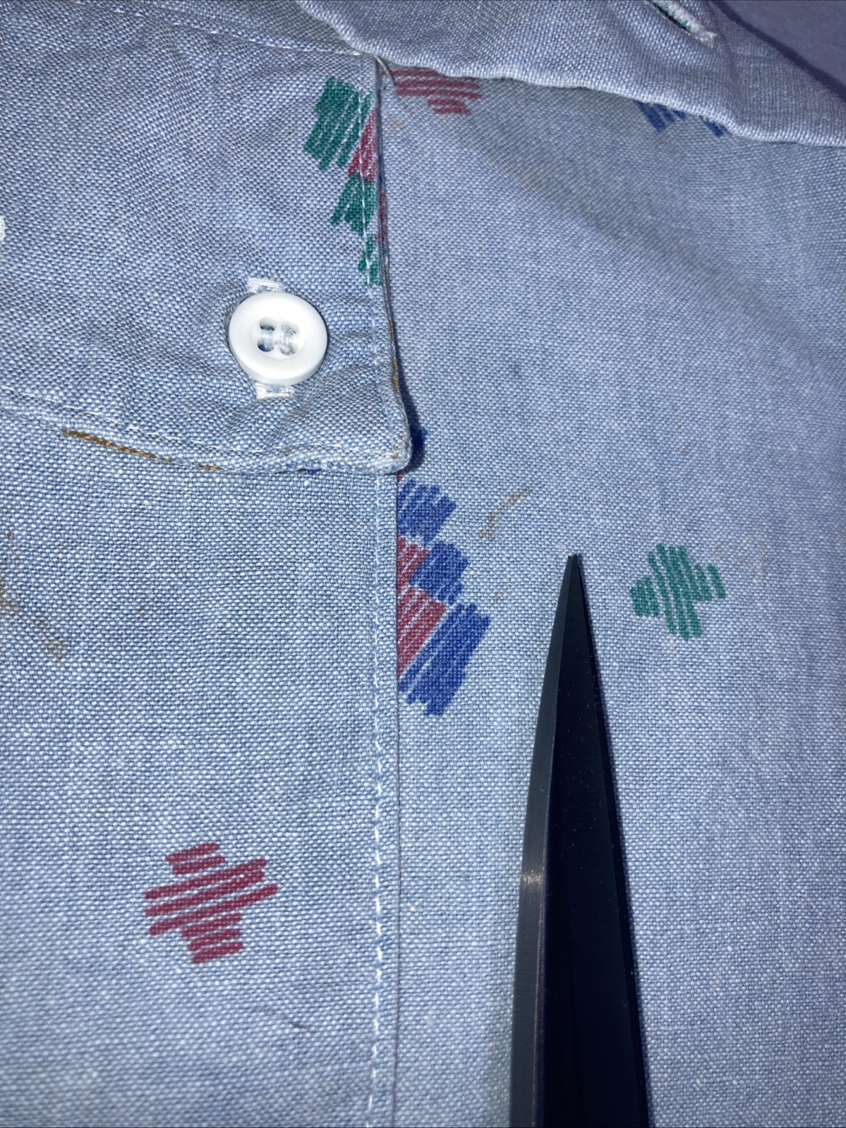 Vintage 90s Lady Diplomat Size 16 Blue Southwest Short Sleeve FAIR