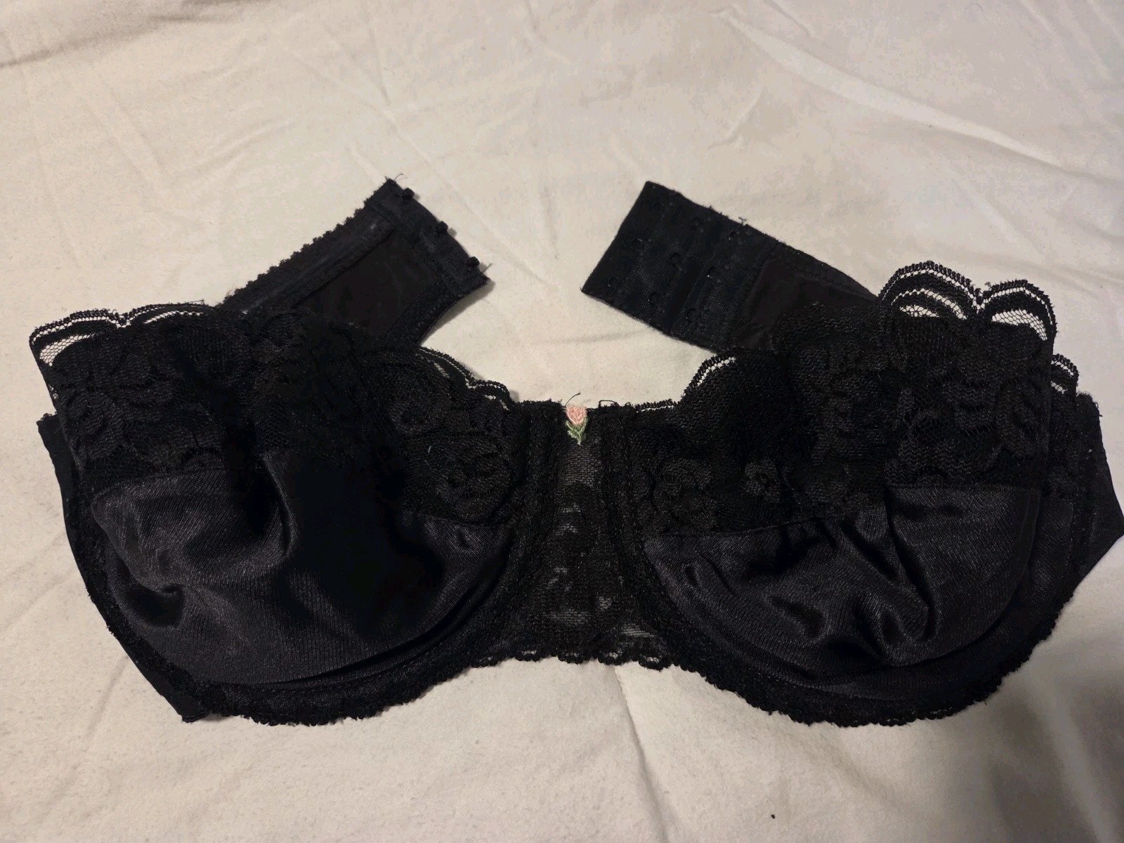 VTG Black CHANTILLY Maidenform strapless bra with lace details 34d