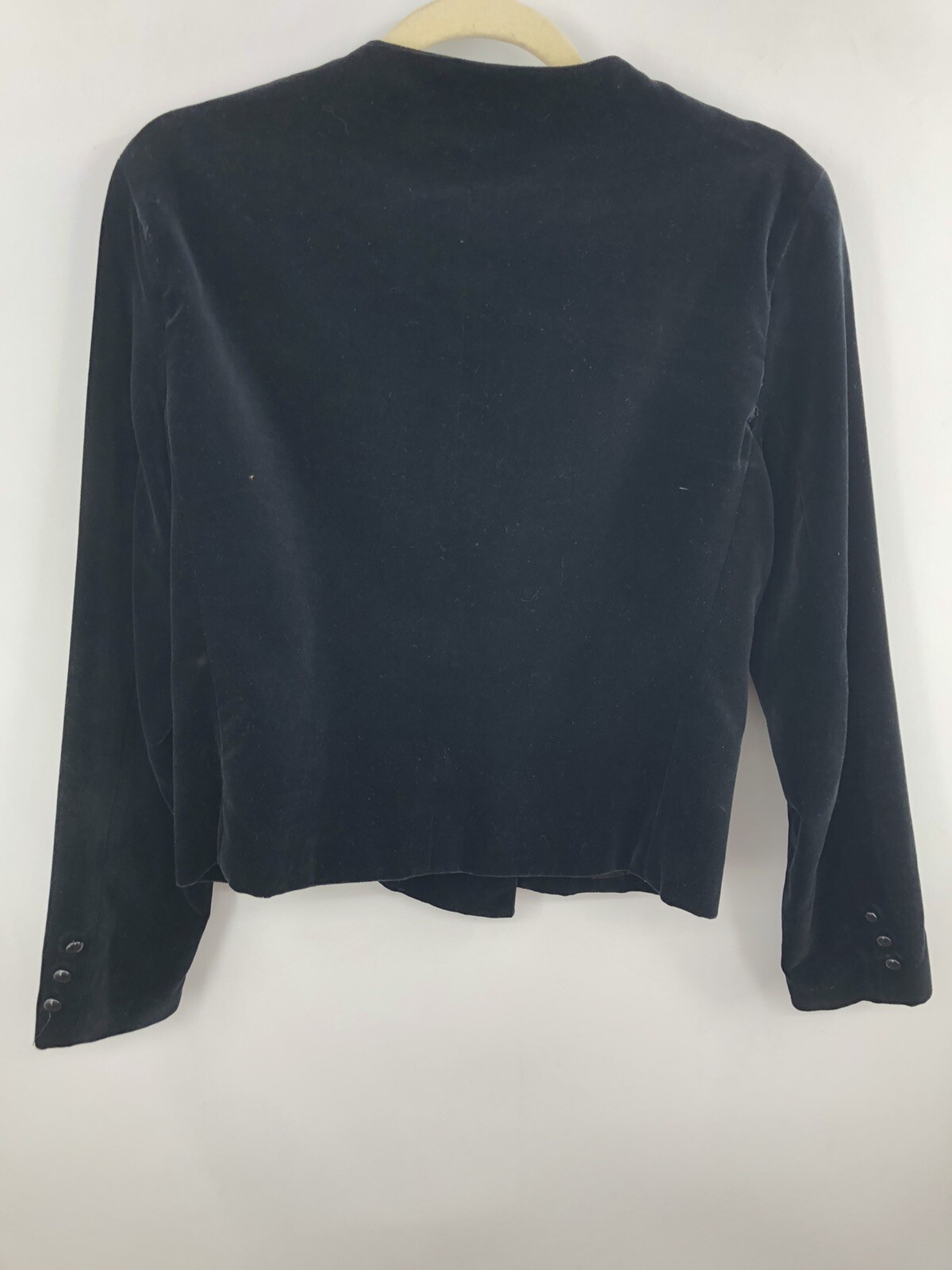 Vintage Carroll Reed Women’s Black Cotton Velvet Blazer Jacket Size Medium