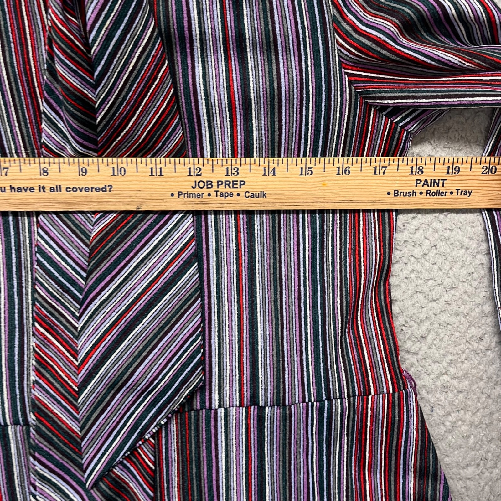 Heury Lee Vintage Dress Womens 12 Purple Striped Secretary Geek 60’s 70’s