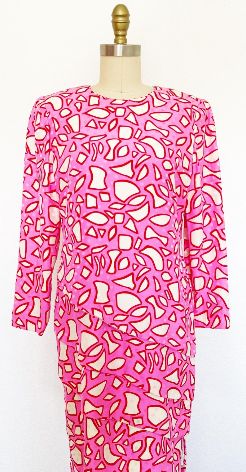 1980s David Hayes Dress / Saks Fifth Avenue Dress / 1980s Dress / Size Large