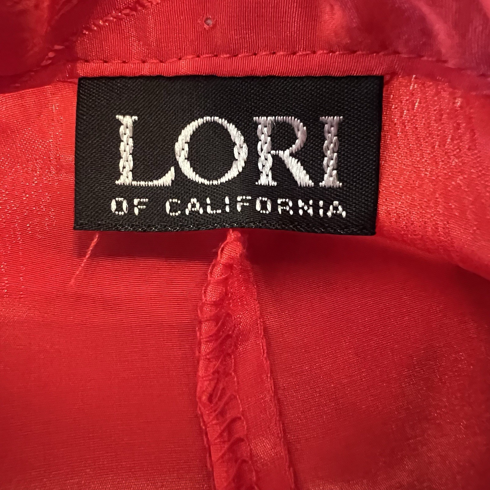 1970s Vintage Lori Of California Red Top Button Down Blouse Size L